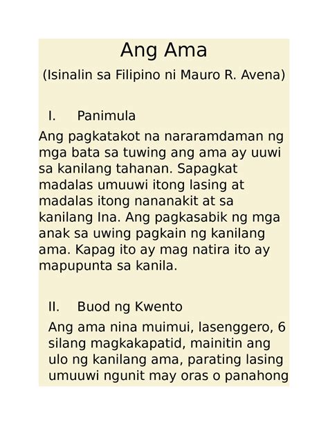 Kinantot ng ama ang kanyang an in English with examples.